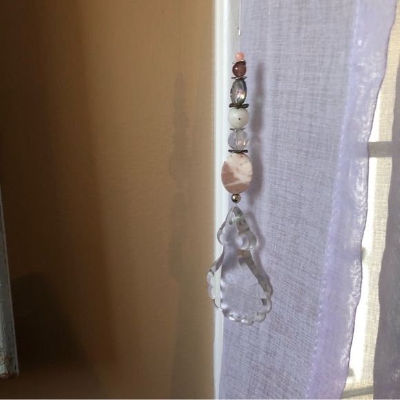 Pink Agate Crystal Suncatcher - Picture 5 of 7